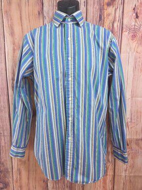 Polo Ralph Lauren Regent Classic Fit Blue Striped Shirt Medium